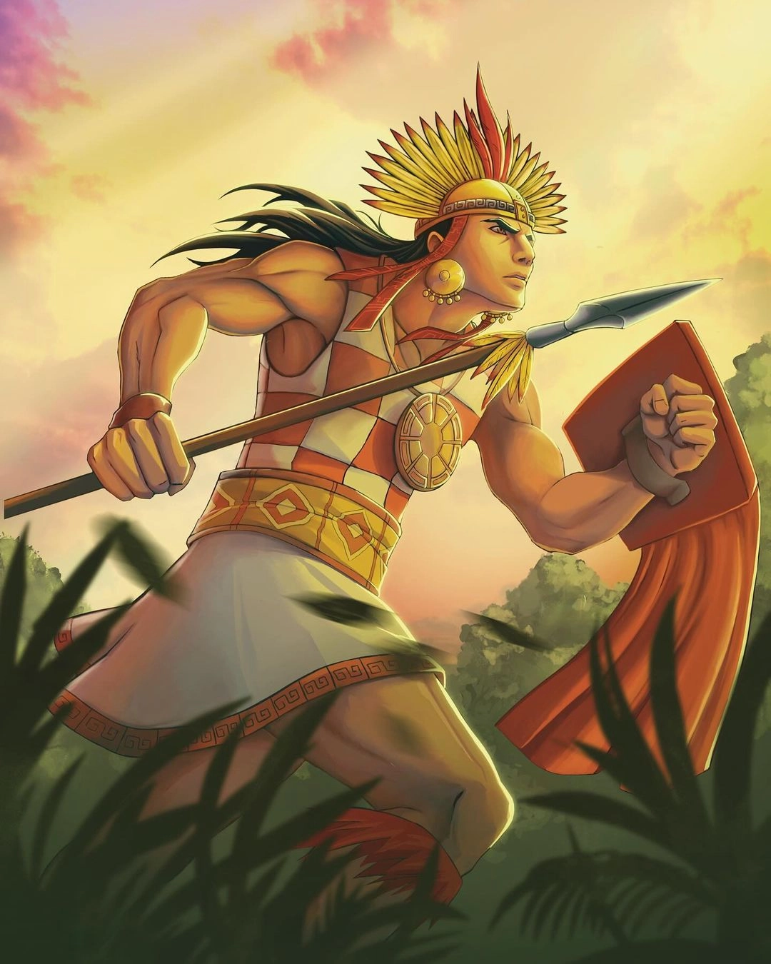 Ilustración de la baraja Mazo Guerrero